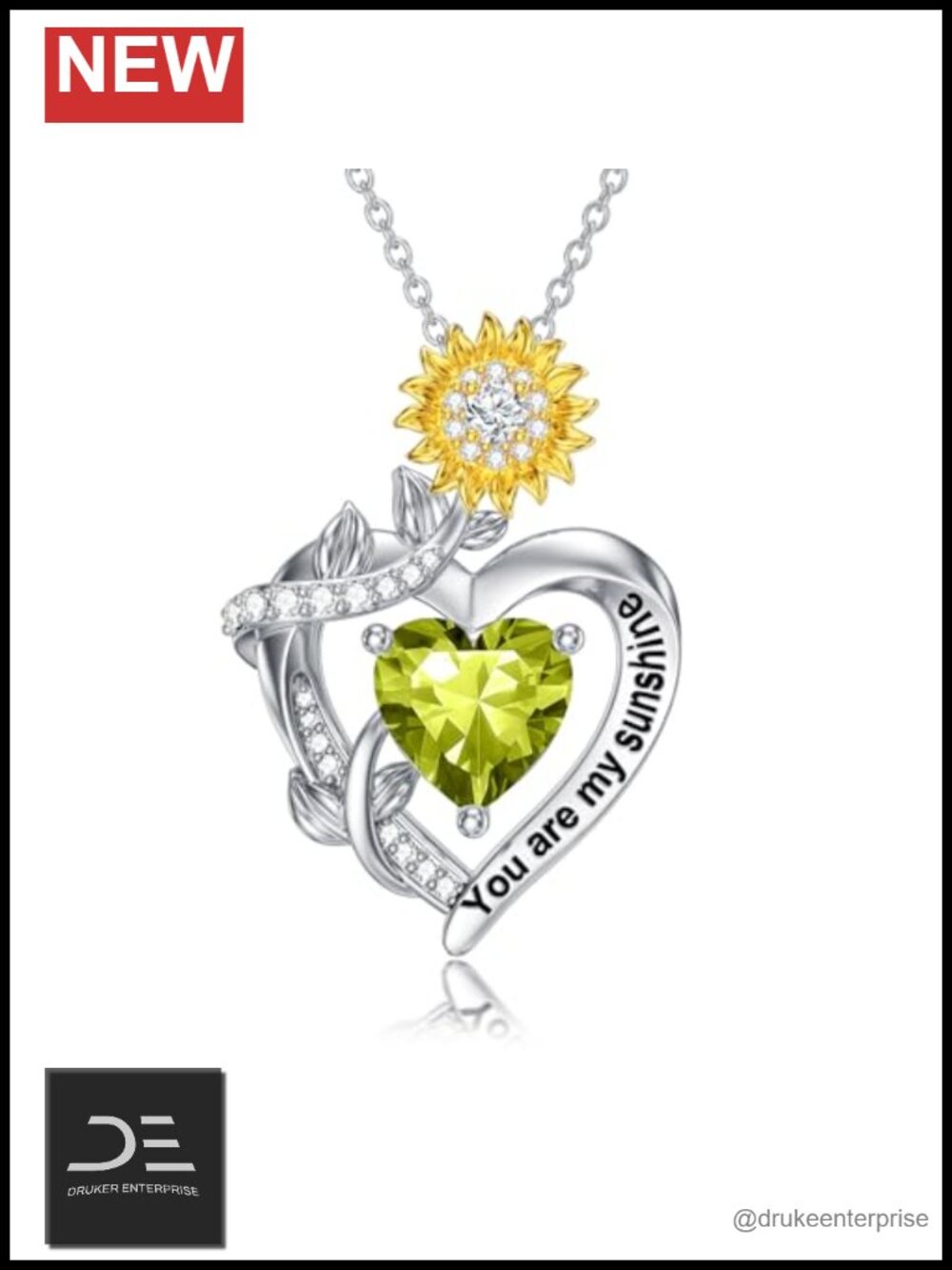 925 Sterling Silver Butterfly Cross Birthstone Pendant Necklace Adjustable
